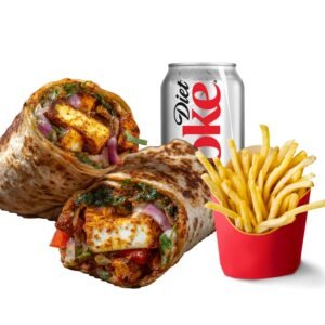 Achari Paneer Kathi Roll Meal