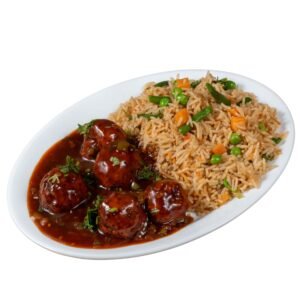 Veg Manchurian and Fried Rice Bowl
