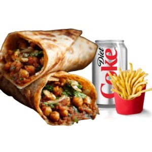 Indian Samosa Channa Kathi Roll (Typical Delhi Street style)