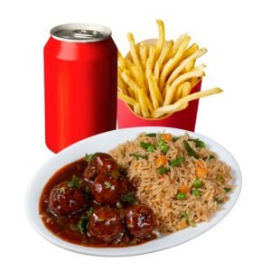 Veg Manchurian and Fried Rice Bowl Meal