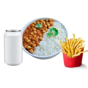 Cholle Chawal Rice Bowl Meal (White Chickpea with Rice Bowl)