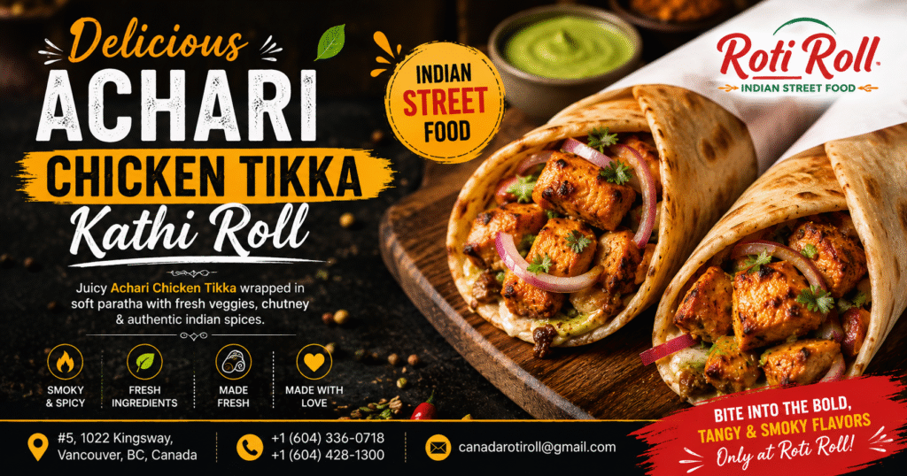 Achari Chicken tikka Kathi Roll
