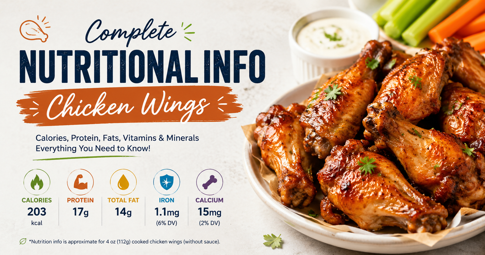 nutritional info chicken wings