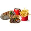 Charcoal Grill Beef Kebab Roll Meal